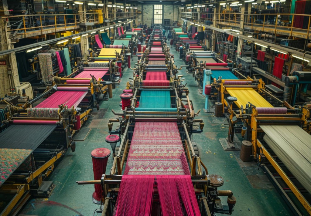 Textile mill — fabric production line